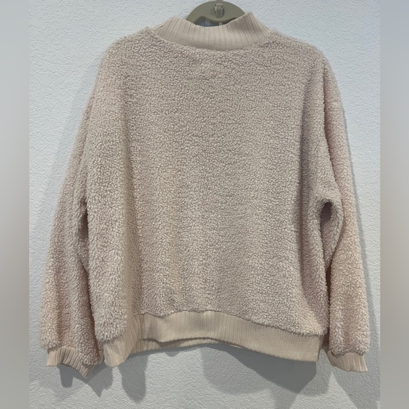 Anthropologie Porridge Brynne Cream Sherpa Fuzzy Pullover Sweater - Picture 3 of 4
